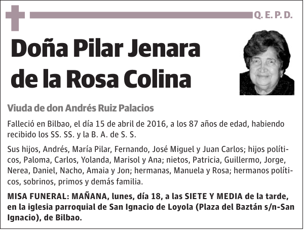 Pilar Jenara de la Rosa Colina