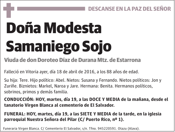 Modesta Samaniego Sojo