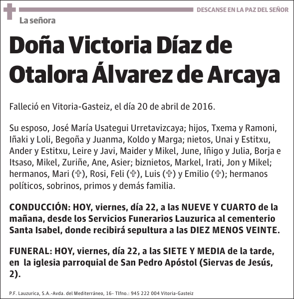 Victoria Díaz de Otalora Álvarez de Arcaya