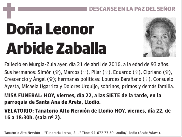 Leonor Arbide Zaballa