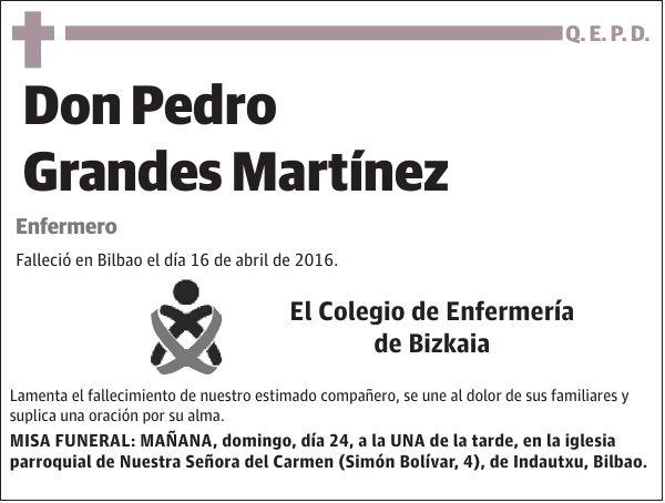 Pedro Grandes Martínez Enfermero