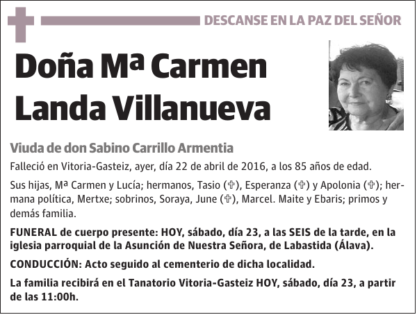 Mª Carmen Landa Villanueva