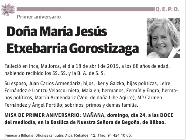 María Jesús Etxebarria Gorostizaga