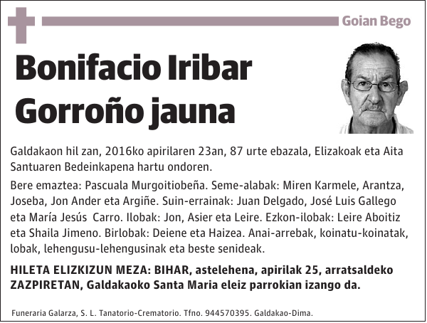 Bonifacio Iribar Gorroño