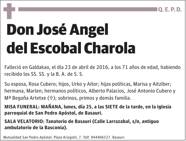 José Angel del Escobal Charola