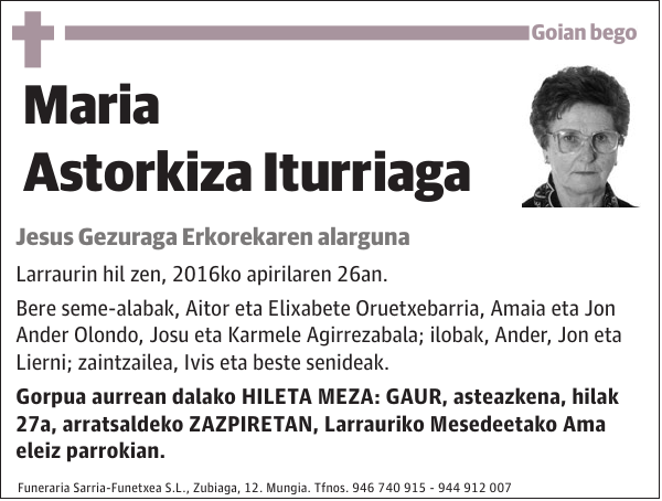 Maria Astorkiza Iturriaga