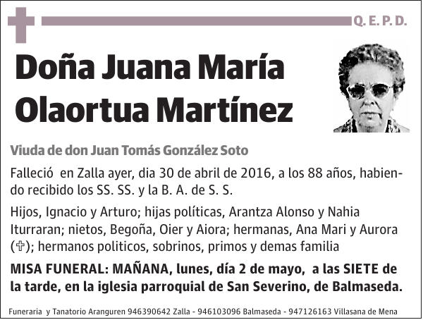 Juana María Olaortua Martínez