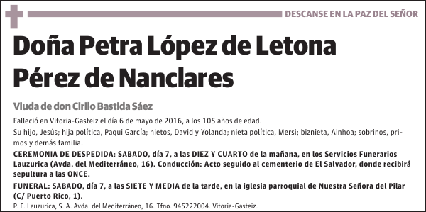 Petra López de Letona Pérez de Nanclares