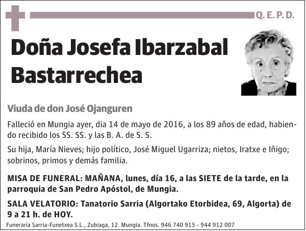 Josefa Ibarzabal Bastarrechea