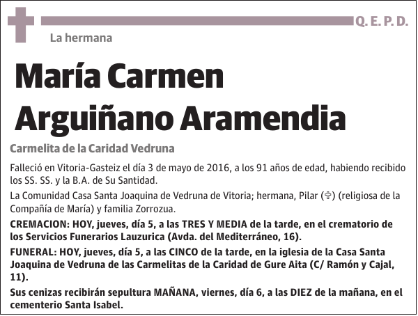 María Carmen Arguiñano Aramendia