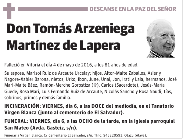 Tomás Arzeniega Martínez de Lapera