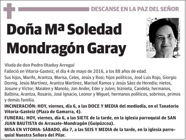 Mª Soledad Mondragón Garay