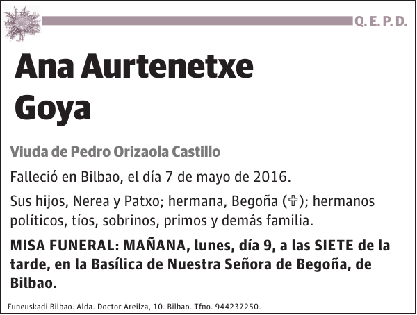 Ana Aurtenetxe Goya