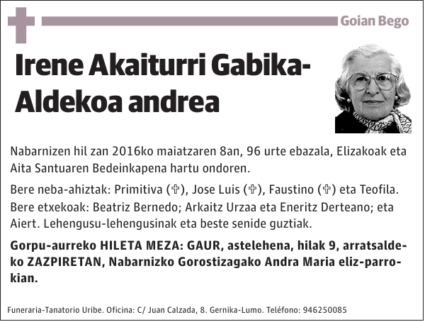 Irene Akaiturri Gabika- Aldekoa