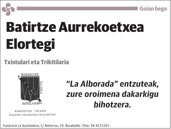 Batirtze Aurrekoetxea Elortegi