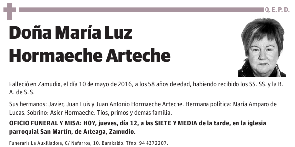 María Luz Hormaeche Arteche