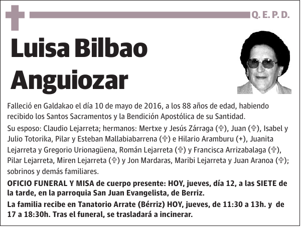 Luisa Bilbao Anguiozar