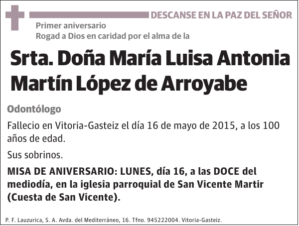 María Luisa Antonia Martín López de Arroyabe