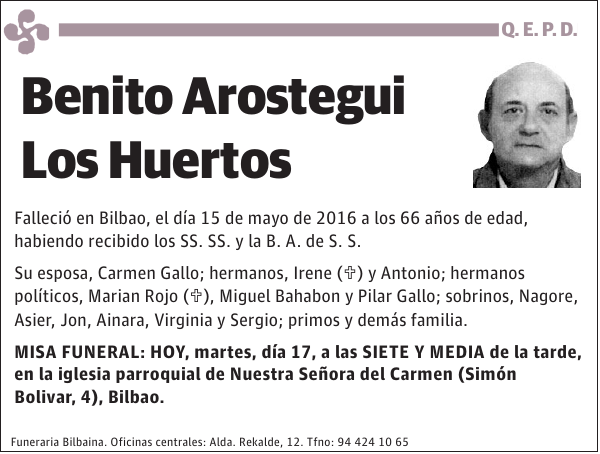 Benito Arostegui Los Huertos