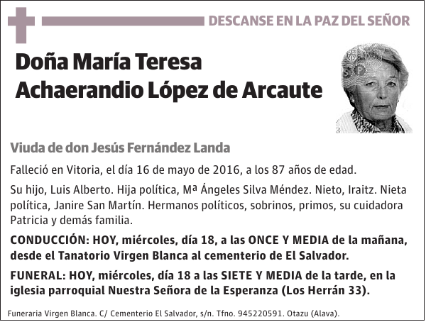 María Teresa Achaerandio López de Arcaute