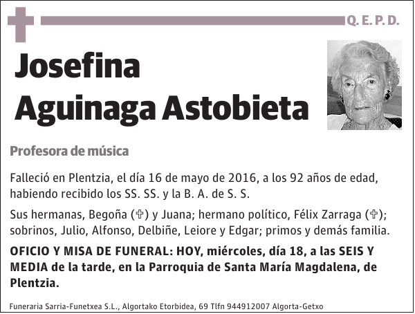 Josefina Aguinaga Astobieta