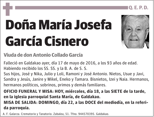 María Josefa García Cisnero