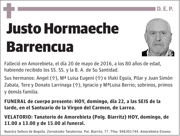 Justo Hormaeche Barrencua