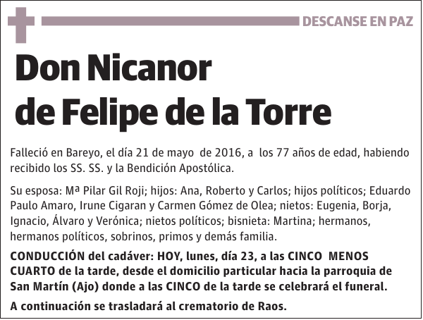 Nicanor de Felipe de la Torre