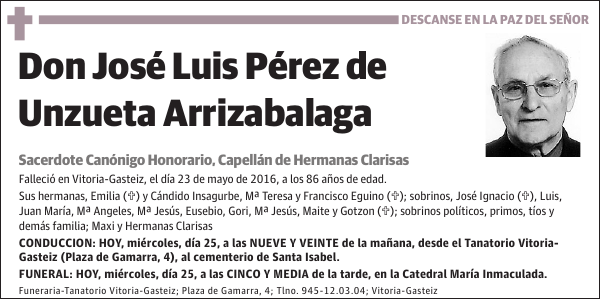 José Luis Pérez de Unzueta Arrizabalaga