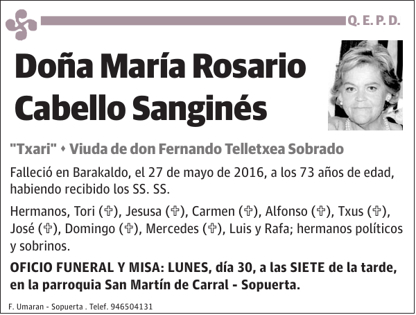 María Rosario Cabello Sanginés