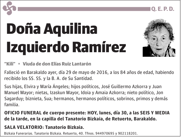 Aquilina Izquierdo Ramírez