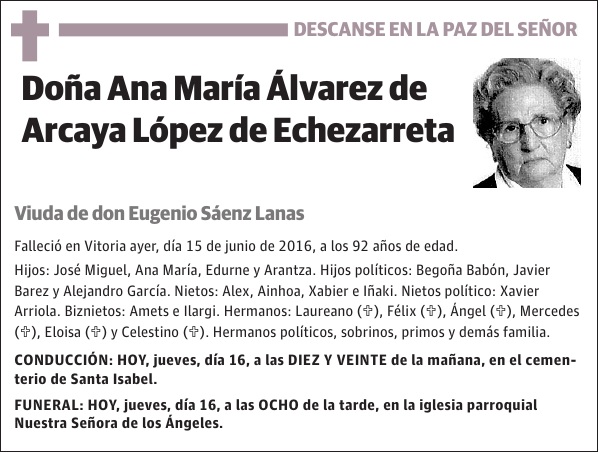 Ana María Álvarez de Arcaya López de Echezarreta