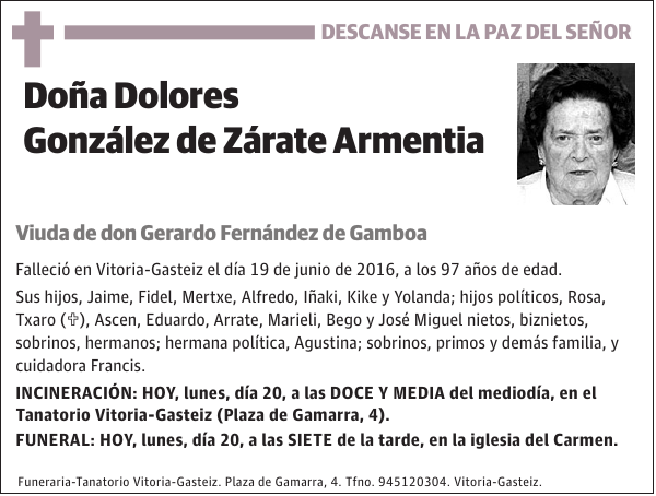 Dolores González de Zárate Armentia