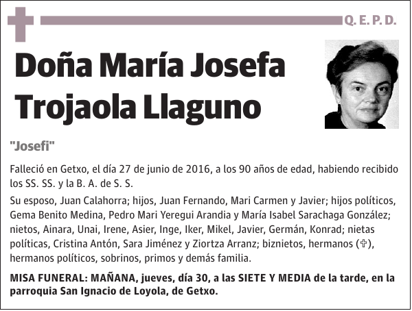 María Josefa Trojaola Llaguno