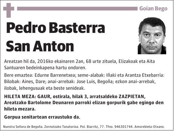 Pedro Basterra San Anton Areatzan