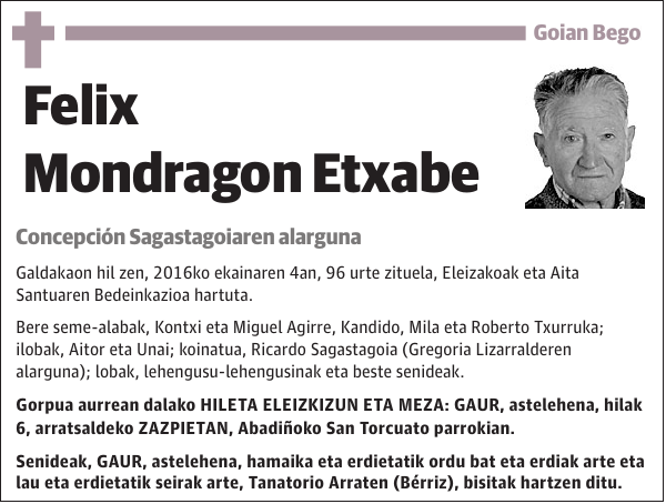 Felix Mondragon Etxabe