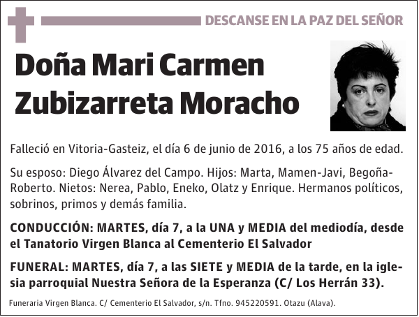 Mari Carmen Zubizarreta Moracho