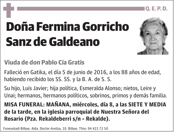 Fermina Gorricho Sanz de Galdeano