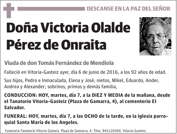 Victoria Olalde Pérez de Onraita