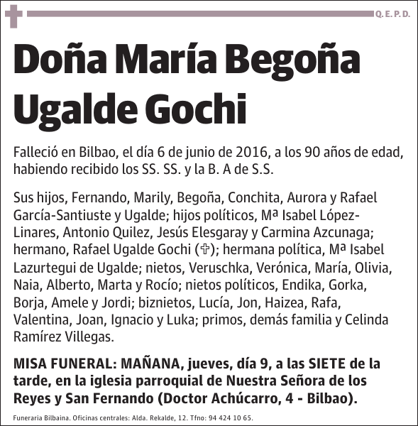 María Begoña Ugalde Gochi