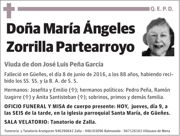 María Ángeles Zorrilla Partearroyo