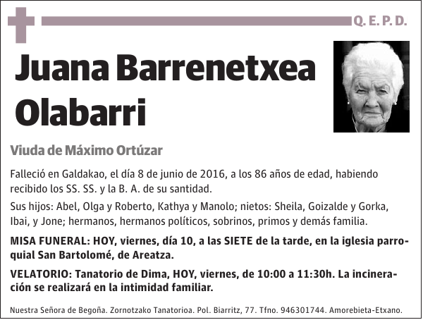 Juana Barrenetxea Olabarri