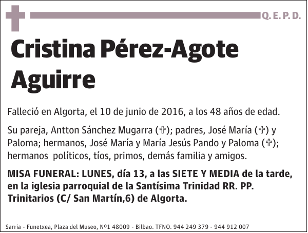 Cristina Pérez-Agote Aguirre