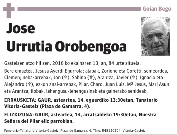 Jose Urrutia Orobengoa