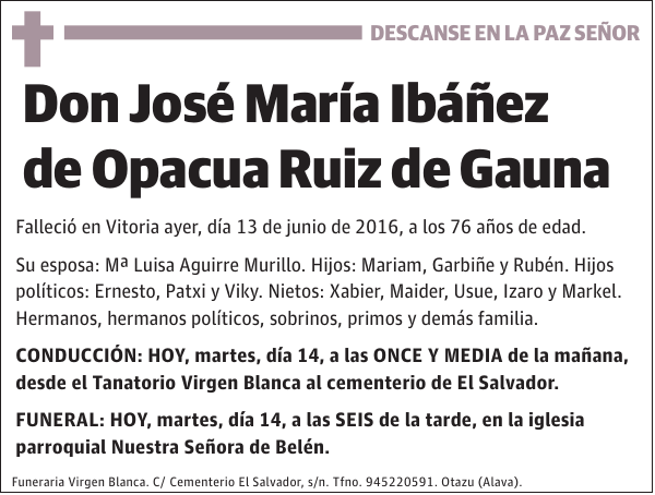 José María Ibáñez de Opacua Ruiz de Gauna