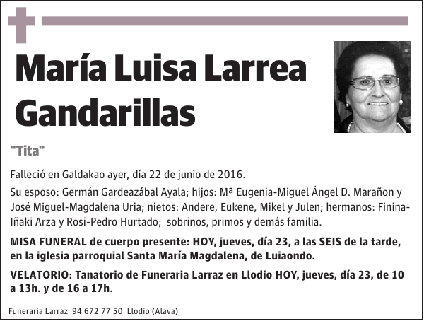 María Luisa Larrea Gandarillas