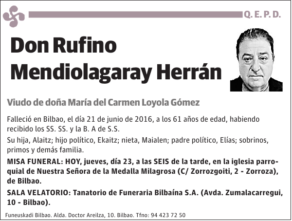 Rufino Mendiolagaray Herrán