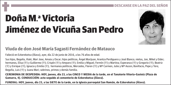 M.ª Victoria Jiménez de Vicuña San Pedro