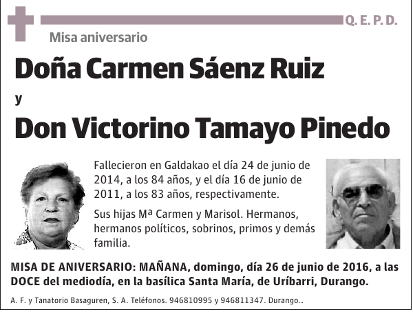 Carmen Sáenz Ruiz y Victorino Tamayo Pinedo