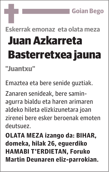 Juan Azkarreta Basterretxea